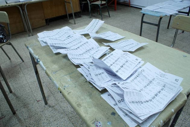2026 Legislative Elections in Algeria: Officials count ballots at a polling station in Algiers, Algeria, on July 2, after polls closed for the legislative elections. Photo by Karim Djaoui, Algiers, Algeria Copyright: xAlgÃ riexPressexPhotosxAPPxKarimxDjaouix xAPPx DSC06901.jpeg