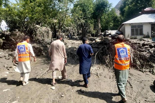 July 2, 2026, Peshawar, Peshawar, Pakistan: Chitral Flood: Al-Khidmat Foundation Reaches Affected Families with Emergency Relief..CHITRAL, Pakistan July 1, 2026: Volunteers from Al-Khidmat Foundation distribute tents, tarpaulins, food packages and other essential relief items to families affected by flash floods in the Brozi and Ayoon areas of Lower Chitral. Torrential monsoon rains triggered flash flooding that damaged homes and infrastructure, prompting emergency humanitarian assistance for displaced residents as relief operations continue. Peshawar Pakistan - ZUMAa217 20260702_znp_a217_001 Copyright: xHussainxAlix