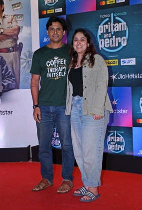 Celebrities attend screening of web series Pritam & Pedro in Mumbai - 02 Jul 2026 Internet personality Ira Khan (R) pose for a photo with her husband Nupur Shikhare (L) at the screening of web series Pritam & Pedro in Mumbai. Mumbai India Copyright: xAshishxVaishnavx xSOPAxImagesx AVaishnav_Celebrities attend screening of web series _Pritam _ Pedro_ in Mumbai (22)