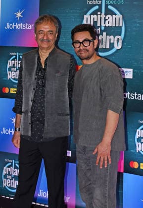 July 2, 2026, Mumbai, Maharashtra, India: L-R Indian filmmaker Rajkumar Hirani and Bollywood actor Aamir Khan pose for a photo at the screening of web series Pritam & Pedro in Mumbai. Mumbai India  - ZUMAs197 20260702_aaa_s197_205 Copyright: xAshishxVaishnavx