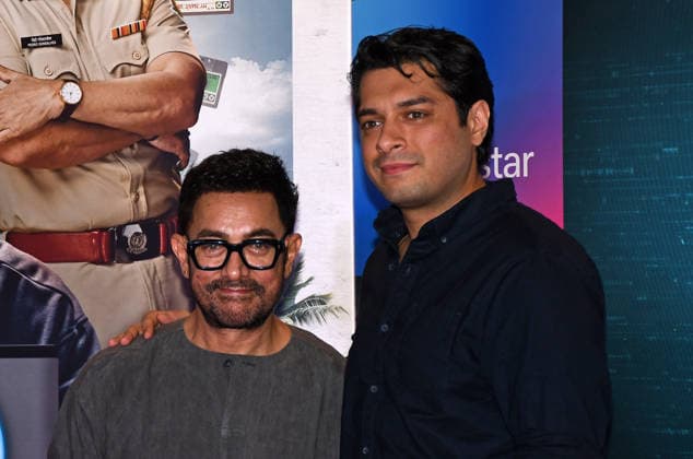 July 2, 2026, Mumbai, Maharashtra, India: L-R Bollywood actors Aamir Khan and Junaid Khan pose for a photo as they arrive for the screening of web series Pritam & Pedro in Mumbai. Mumbai India - ZUMAs197 20260702_aaa_s197_209 Copyright: xAshishxVaishnavx
