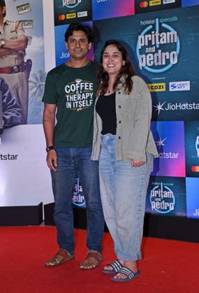 July 2, 2026, Mumbai, Maharashtra, India: Internet personality Ira Khan (R) pose for a photo with her husband Nupur Shikhare (L) at the screening of web series Pritam & Pedro in Mumbai. Mumbai India  - ZUMAs197 20260702_aaa_s197_225 Copyright: xAshishxVaishnavx