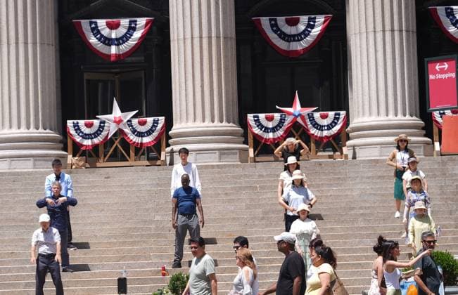 U.S. prepares to celebrate the 250th anniversary of its independence NEW YORK, UNITED STATES - JULY 2: The main post office in Midtown Manhattan celebrate the 250th anniversary of U.S. independence with special decorations and stamps as the U.S. Navy prepares to host the International Naval Review 250 in New York and New Jersey from July 3-8 in New York, United States, on July 2, 2026. Selcuk Acar Anadolu New York United States. Editorial use only. Please get in touch for any other usage.  Copyright: x2026xAnadoluxSelcukxAcarx