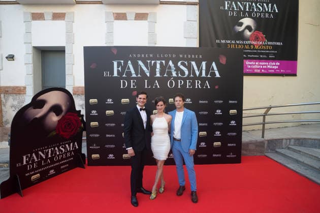 July 2, 2026, Malaga, Spain: Spanish actor Ruben Sanchez (L), actress Ana San Martin (C) and actor Daniel Diges (R), pose during the preview of the photocall for the musical The Phantom of the Opera at the Cervantes Theatre. The Phantom of the Opera, Andrew Lloyd Webberis acclaimed musical about a tragic love story, will be staged at the Cervantes Theatre from 3 July to 9 August as part of its national tour. Malaga Spain - ZUMAs197 20260702_aaa_s197_230 Copyright: xJesusxMeridax