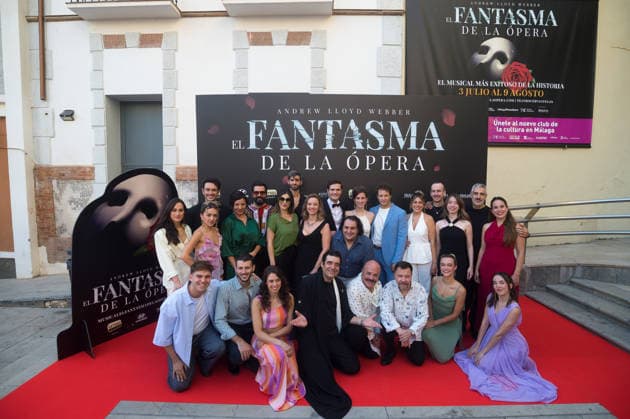 July 2, 2026, Malaga, Spain: Cast members pose during the preview of the photocall for the musical The Phantom of the Opera at the Cervantes Theatre. The Phantom of the Opera, Andrew Lloyd Webberis acclaimed musical about a tragic love story, will be staged at the Cervantes Theatre from 3 July to 9 August as part of its national tour. Malaga Spain - ZUMAs197 20260702_aaa_s197_278 Copyright: xJesusxMeridax
