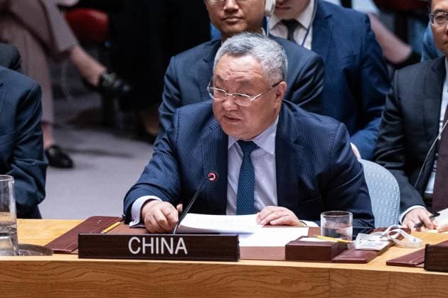 July 2, 2026, New York, New York, USA: Ambassador Fu Cong of China speaks during Security Council meeting on The situation in the Middle East requested by Kingdom of Bahrain at UN Headquarters in New York, NY on July 2, 2026. New York USA  - ZUMAr339 20260702_znp_r339_030 Copyright: xLevxRadinx