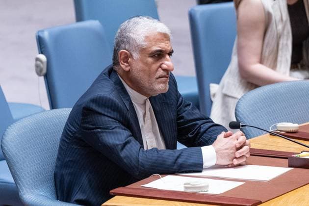 July 2, 2026, New York, New York, USA: Ambassador Amir Saeid Iravani of Iran attends Security Council meeting on The situation in the Middle East requested by Kingdom of Bahrain at UN Headquarters in New York, NY on July 2, 2026. New York USA - ZUMAr339 20260702_znp_r339_018 Copyright: xLevxRadinx