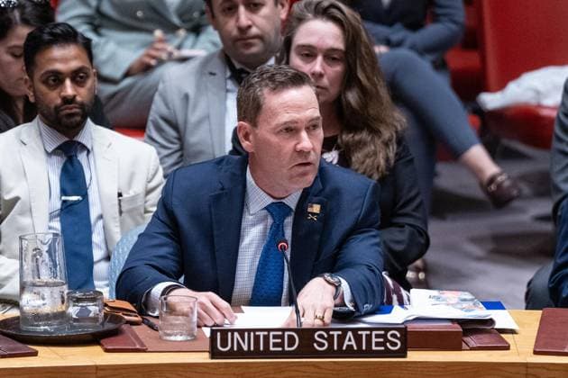 July 2, 2026, New York, New York, USA: Ambassador Mike Waltz of the United States speaks during Security Council meeting on The situation in the Middle East requested by Kingdom of Bahrain at UN Headquarters in New York, NY on July 2, 2026. New York USA - ZUMAr339 20260702_znp_r339_026 Copyright: xLevxRadinx