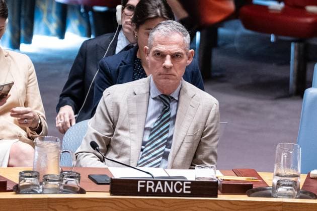 July 2, 2026, New York, New York, USA: Ambassador Jerome Bonnafont of France attends Security Council meeting on The situation in the Middle East requested by Kingdom of Bahrain at UN Headquarters in New York, NY on July 2, 2026. New York USA - ZUMAr339 20260702_znp_r339_035 Copyright: xLevxRadinx