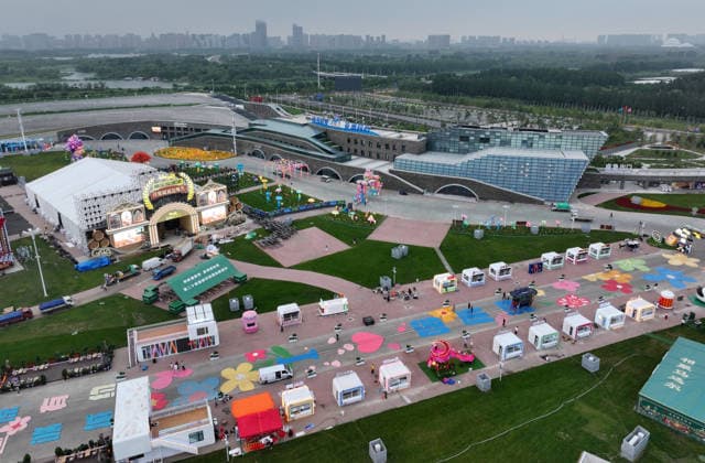 HARBIN, CHINA - JULY 02: The venue of the 24th Harbin International Beer Festival takes shape on July 2, 2026 in Harbin, Heilongjiang Province of China. The 24th Harbin International Beer Festival will open in early July at Harbin Ice and Snow World.  Copyright: xVCGx 111651817562