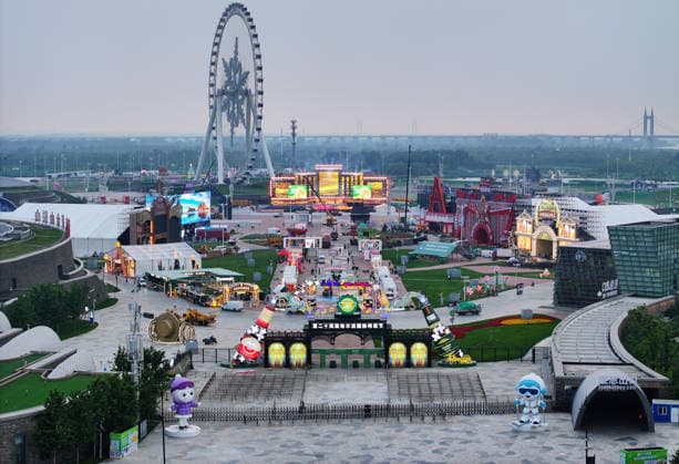 HARBIN, CHINA - JULY 02: The venue of the 24th Harbin International Beer Festival takes shape on July 2, 2026 in Harbin, Heilongjiang Province of China. The 24th Harbin International Beer Festival will open in early July at Harbin Ice and Snow World.  Copyright: xVCGx 111651817549