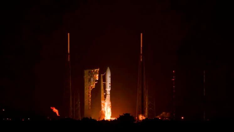July 2, 2026, Merritt Island, Florida, USA: A United Launch Alliance (ULA) Atlas V rocket launches from Space Launch Complex-41 (SLC-41), Cape Canaveral Space Force Station, Florida, carrying 29 satellites for AmazonÃ¢â‚¬â ¢s Leo internet constellation on July 2, 2026 at 12:30 a.m. EDT. Merritt Island USA - ZUMAb267 20260702_znp_b267_002 Copyright: xCharlesxBriggsx