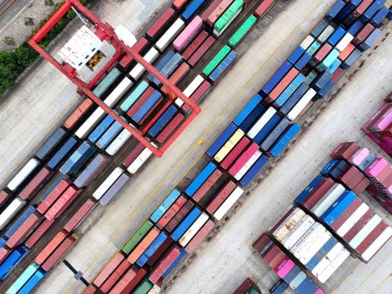 CHINA RAINWAY Express LIANYUNGANG, CHINA - JULY 3, 2026 - Large scale machinery is loading containers onto a CHINA RAILWAY Express train at the KTZ EXPRESS MULTIMODAL Company cooperative base in Lianyungang, Jiangsu Province, China on July 3, 2026. Lianyungang Jiangsu China  Copyright: xCFOTOx i1783078707710