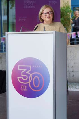 Dorothee Erpenstein beim Empfang des FilmFernsehFonds Bayern auf dem 43. Filmfest München 2026 auf der Praterinsel. München, 02.07.2026 *** Dorothee Erpenstein at the FilmFernsehFonds Bayern reception during the 43rd Munich Film Festival in 2026 on Prater Island in Munich, July 2, 2026 Foto:xN.xKolinzx xFuturexImagex fff_6787