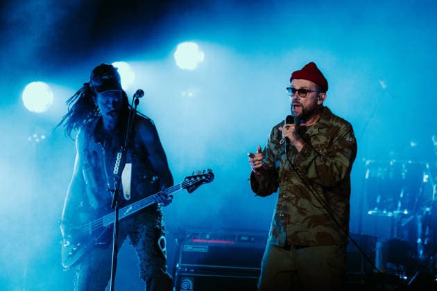 Gorillaz live at Roskilde Festival 2026 Roskilde, Denmark. 02nd, July 2026. The British band Gorillaz performs a live concert during Danish music festival Roskilde Festival 2026 in Roskilde. Here singer and musician Damon Albarn is seen live on stage with bass player Seye Adelekan. Denmark, Roskilde  Copyright: xGonzalesxPhoto MathiasxKristensenx