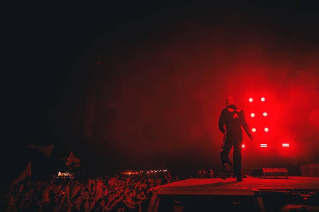 Kneecap live at Roskilde Festival 2026 Roskilde, Denmark. 03rd, July 2026. The Irish hip-hop trio Kneecap performs a live concert during Danish music festival Roskilde Festival 2026 in Roskilde. Denmark, Roskilde  Copyright: xGonzalesxPhoto ChristianxHjorthx