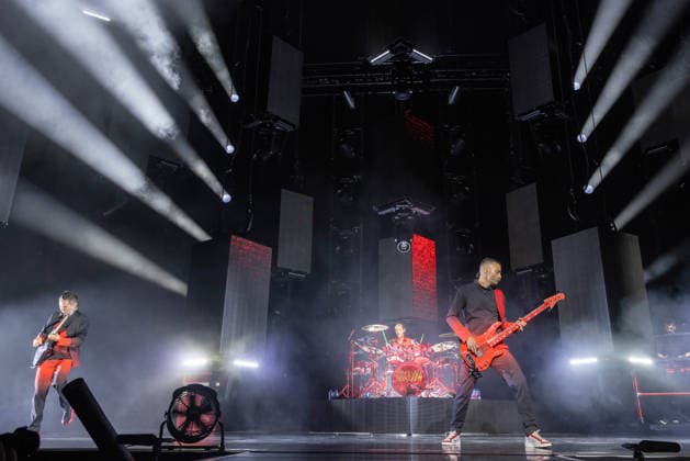 July 2, 2026, Milwaukee, Wisconsin, U.S: MATT BELLAMY, DOMINIC HOWARD and CHRIS WOLSTENHOLME of Muse during the opening night of The Wow! Signal Tour at Summerfest Music Festival in Milwaukee, Wisconsin Milwaukee U.S  - ZUMAs135 20260702_zap_s135_007 Copyright: xDanielxDeSloverx