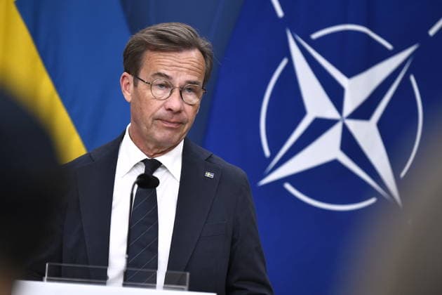 STOCKHOLM, SVERIGE 20260703 Statsminister Ulf Kristersson (M) under en pressbriefing inför Natos toppmöte i Ankara. STOCKHOLM SVERIGE x12060x *** STOCKHOLM, SWEDEN 20260703 Prime Minister Ulf Kristersson M during a press briefing ahead of the NATO summit in Ankara STOCKHOLM, SWEDEN x12060x  Copyright: xLarsxSchröder TTx PRESSBRIEFING INFÖR NATO-MÖTET I ANKARA uPVNznUseXM
