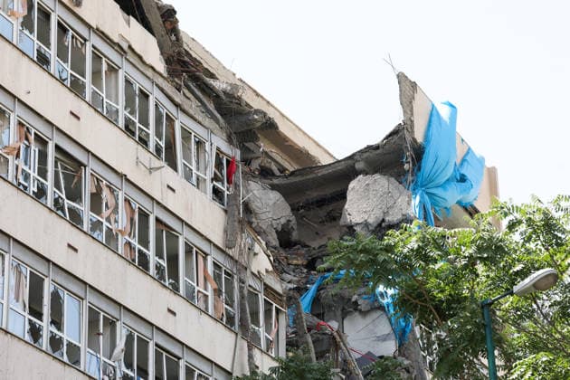 IRAN, TEHRAN - JULY 3, 2026: A local government building remains damaged on the eve of the state funeral of Supreme Leader Ali Khamenei (1939-2026) set to take place from July 4 to 9. Khamenei was killed in a joint US-Israeli airstrike on his residence on February 28. Valery Sharifulin TASS  94604200