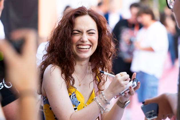 July 2, 2026, San Valentino Torio, Salerno, Italy: Arianna Craviotto signs autographs during the Outdoor Film Festival 2026 in San Valentino Torio, Salerno, Italy, on July 2, 2026. San Valentino Torio Italy - ZUMAl175 20260702_zip_l175_042 Copyright: xFrancescoxLucianox
