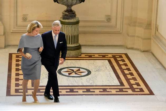 Reopening of the Royal Palace in Brussels Following Renovation BRUSSELS, BELGIUM - JULY 03: King Philippe of Belgium and Queen Mathilde of Belgium pictured visiting the reopening of the Royal Palace in Brussels following renovation pictured after on July 03, 2026 in Brussels, Belgium, 03 07 2026 Brussels Belgium  Copyright: xPhilipxReynaersx