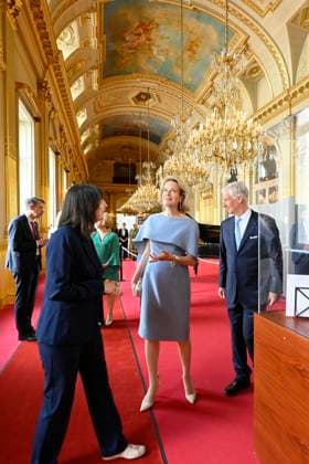 Reopening of the Royal Palace in Brussels Following Renovation BRUSSELS, BELGIUM - JULY 03: King Philippe of Belgium and Queen Mathilde of Belgium pictured visiting the reopening of the Royal Palace in Brussels following renovation pictured after on July 03, 2026 in Brussels, Belgium, 03 07 2026 Brussels Belgium  Copyright: xPhilipxReynaersx