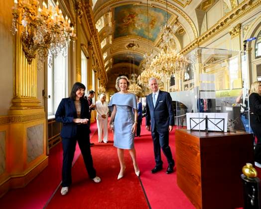 Reopening of the Royal Palace in Brussels Following Renovation BRUSSELS, BELGIUM - JULY 03: King Philippe of Belgium and Queen Mathilde of Belgium pictured visiting the reopening of the Royal Palace in Brussels following renovation pictured after on July 03, 2026 in Brussels, Belgium, 03 07 2026 Brussels Belgium  Copyright: xPhilipxReynaersx