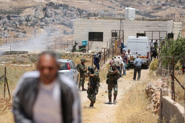 Israeli soldiers intervene against Palestinians performing Islamic Friday prayer BETHLEHEM, WEST BANK, PALESTINE - JULY 03: Israeli soldiers intervene with stun grenades and tear gas against Palestinians performing Friday prayers during a raid on the village of Abu Nujaym, near Bethlehem in West Bank, Palestine on July 03, 2026. Tensions erupted between several Palestinian residents and Israeli soldiers, and many Palestinians were affected by the tear gas. Wisam Hashlamoun Anadolu Bethlehem West Bank. Editorial use only. Please get in touch for any other usage.  Copyright: x2026xAnadoluxWisamxHashlamounx
