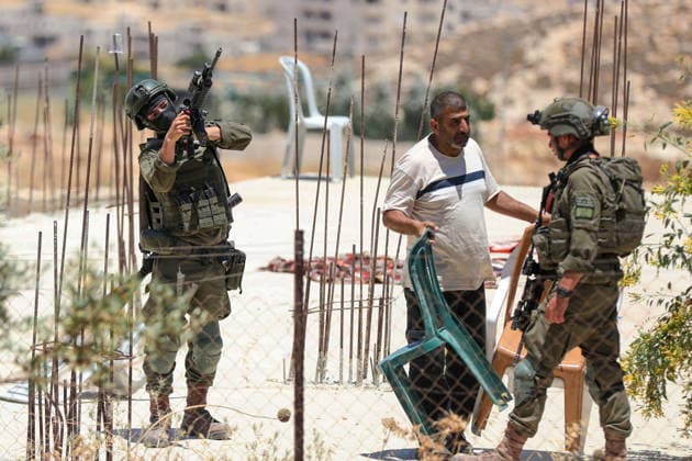Israeli soldiers intervene against Palestinians performing Islamic Friday prayer BETHLEHEM, WEST BANK, PALESTINE - JULY 03: Israeli soldiers intervene with stun grenades and tear gas against Palestinians performing Friday prayers during a raid on the village of Abu Nujaym, near Bethlehem in West Bank, Palestine on July 03, 2026. Tensions erupted between several Palestinian residents and Israeli soldiers, and many Palestinians were affected by the tear gas. Wisam Hashlamoun Anadolu Bethlehem West Bank. Editorial use only. Please get in touch for any other usage.  Copyright: x2026xAnadoluxWisamxHashlamounx