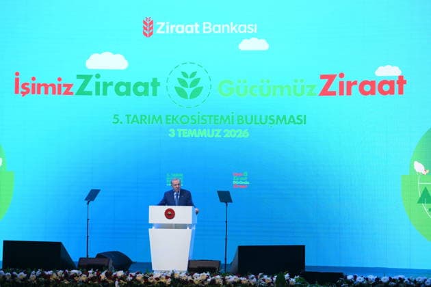 Turkish President Recep Tayyip Erdogan ISTANBUL, TURKIYE - JULY 3: Turkish President Recep Tayyip Erdogan delivers a speech during the Ziraat Bank 5th Agricultural Ecosystem Meeting at the Halic Congress Center in Istanbul, Turkiye, on July 3, 2026. Arif Hudaverdi Yaman Anadolu Istanbul Turkey. Editorial use only. Please get in touch for any other usage.  Copyright: x2026xAnadoluxArifxHudaverdixYamanx