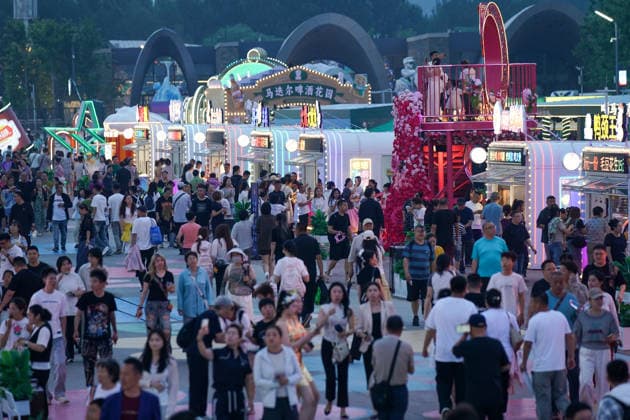 HARBIN, CHINA - JULY 03: The 24th Harbin International Beer Festival opens at the Harbin Ice-Snow World on July 3, 2026 in Harbin, Heilongjiang Province of China. The festival features eight functional zones including five beer tents, 11 international beer gardens and a large beer trading center.  Copyright: xChinaxNewsxServicex 111652053449