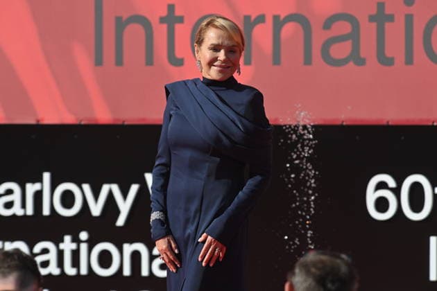 Czech actress Dagmar Havlova arrives at the opening of the 60th Karlovy Vary International Film Festival, on June 3, 2026, in Karlovy Vary, Czech Republic. (CTKxPhoto SlavomirxKubes) CTKPhotoP2026070306702  CTKPhotoP2026070306702