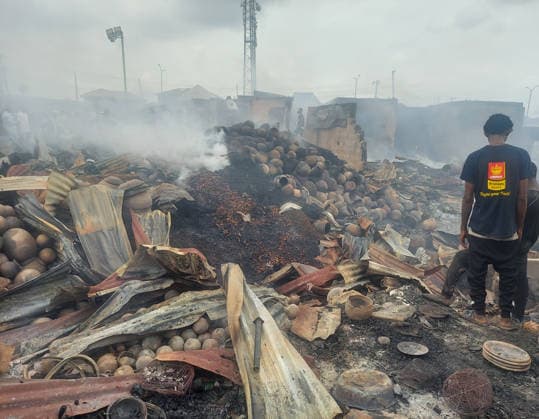 Fire breaks out at market in Nigeria IBADAN, NIGERIA - JULY 3: Smoke rises over the aftermath of a fire at Bode Market in Ibadan, the capital of Oyo State, Nigeria, on July 3, 2026. The blaze destroyed numerous shops, leaving extensive damage as residents gathered at the scene. Oluwasegun Falomo Anadolu Ibadan Nigeria. Editorial use only. Please get in touch for any other usage.  Copyright: x2026xAnadoluxOluwasegunxFalomox