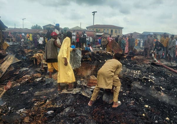 Fire breaks out at market in Nigeria IBADAN, NIGERIA - JULY 3: Smoke rises over the aftermath of a fire at Bode Market in Ibadan, the capital of Oyo State, Nigeria, on July 3, 2026. The blaze destroyed numerous shops, leaving extensive damage as residents gathered at the scene. Oluwasegun Falomo Anadolu Ibadan Nigeria. Editorial use only. Please get in touch for any other usage.  Copyright: x2026xAnadoluxOluwasegunxFalomox