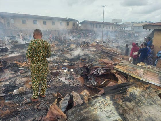 Fire breaks out at market in Nigeria IBADAN, NIGERIA - JULY 3: Smoke rises over the aftermath of a fire at Bode Market in Ibadan, the capital of Oyo State, Nigeria, on July 3, 2026. The blaze destroyed numerous shops, leaving extensive damage as residents gathered at the scene. Oluwasegun Falomo Anadolu Ibadan Nigeria. Editorial use only. Please get in touch for any other usage.  Copyright: x2026xAnadoluxOluwasegunxFalomox