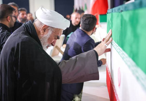State funeral held for Iran s former leader Khamenei after US-Israeli attack TEHRAN, IRAN - JULY 3: ( RESTRICTIONS: NO Access Israel Media Persian Language TV Stations Outside Iran Strictly No Access BBC Persian VOA Persian Manoto TV Iran International TV ) (----EDITORIAL USE ONLY - MANDATORY CREDIT - IRANIAN LEADER PRESS OFFICE HANDOUT - NO MARKETING NO ADVERTISING CAMPAIGNS - DISTRIBUTED AS A SERVICE TO CLIENTS----) Mohammad Mohammadi Golpayegani, chief of staff to former Iranian leader Ali Khamenei, attends a state ceremony for Ali Khamenei, who was killed in attacks launched by the US and Israel on February 28, at Imam Khomeini Musalla Mosque in Tehran, Iran, on July 3, 2026. Iranian Leader Press Office Handout Anadolu Tehran Ira  Copyright: x2026xAnadoluxIranianxLeaderxPressxOffice Handoutx