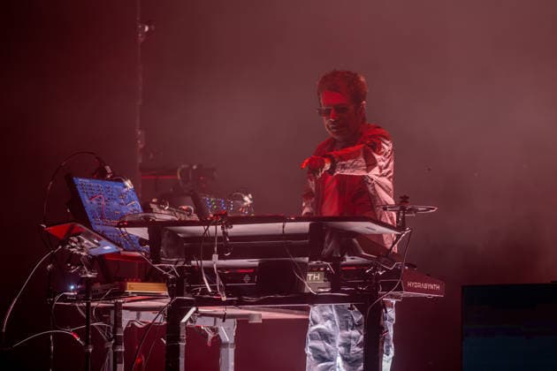 Jean Michel Jarre Concert at Noches del Botánico French electronic music composer and performer Jean Michel Jarre during a performance at the Noches del Botánico festival on July 3, 2026, in Madrid, Spain. This French artist, a pioneer of electronic music, is known for his songs Oxygène Part IV, Équinoxe Part IV, Magnetic Fields Part II, and Fourth Rendez-Vous, among others. Spain  Copyright: xRicardoxRubiox 7641488