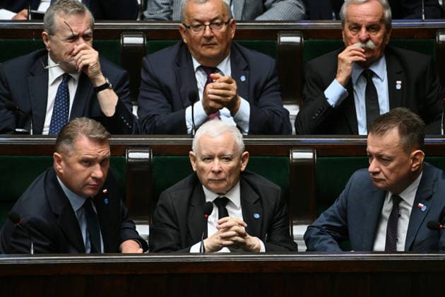 RECORD DATE NOT STATED 03.07.2026 WARSZAWA SEJM RP POSIEDZENIE SEJMU July 3, 2026 Warsaw – Sejm of the Republic of Poland – Sejm Session – Polish Parliament GLOSOWANIA N Z PRZEMYSLAW CZARNEK JAROSLAW KACZYNSKI MARIUSZ BLASZCZAK FOT DAMIAN BURZYKOWSKI NEWSPIXPL NEWSPIX.PL --- newspix.pl 
