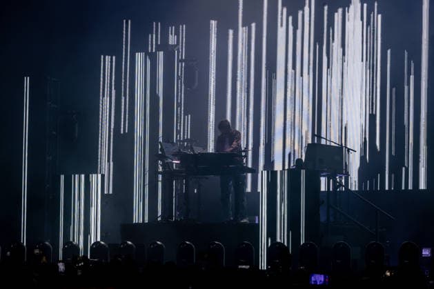 Jean Michel Jarre Concert at Noches del Botánico French electronic music composer and performer Jean Michel Jarre during a performance at the Noches del Botánico festival on July 3, 2026, in Madrid, Spain. This French artist, a pioneer of electronic music, is known for his songs Oxygène Part IV, Équinoxe Part IV, Magnetic Fields Part II, and Fourth Rendez-Vous, among others. Spain  Copyright: xRicardoxRubiox 7641501