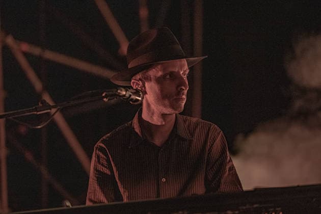 July 3, 2026, Soliera, Emilia Romagna, Italy: Jack Barnett of These New Puritans performs on stage during the presentation of their latest and acclaimed studio album, Crooked Wing at Piazza Lusvardi. Twins Jack and George Barnett, the founding nucleus of the British avant-garde band These New Puritans, took to the stage in Piazza Lusvardi in Soliera (MO) as one of the most anticipated headliners of the nineteenth edition of Arti Vive Festival. The cult band from Essex treated the audience to a powerful and captivating performance. Soliera Italy  - ZUMAs197 20260703_aaa_s197_112 Copyright: xCarloxVerganix