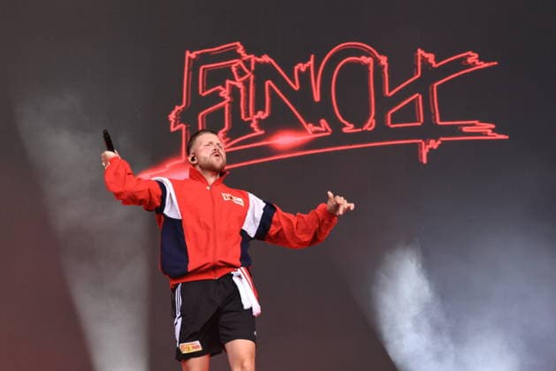 03.07.2026, Finch, Rapper, im Konzert live im Stadion Alte Försterei, Berlin, Musik, bürgerlich Nils Wehowsky, Berlin *** July 3, 2026, Finch, rapper, live concert at the Alte Försterei Stadium, Berlin, music, real name Nils Wehowsky, Berlin