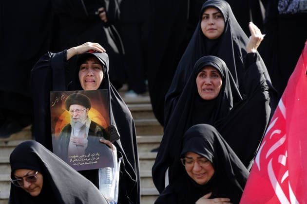 Funeral ceremony held in Tehran for former Iranian Supreme Leader Ali Khamenei TEHRAN, IRAN - JULY 4: Mourners show grief as people from across Iran and abroad attend the funeral ceremony for former Iranian Supreme Leader Ali Khamenei at Imam Khomeini Mosalla Mosque in Tehran, Iran, on July 04, 2026. Khamenei lost his life in a joint U.S.-Israeli attack on Iran on Feb. 28. Iranian flags are carried during the ceremony. Fatemeh Bahrami Anadolu Tehran Iran. Editorial use only. Please get in touch for any other usage.  Copyright: x2026xAnadoluxFatemehxBahramix