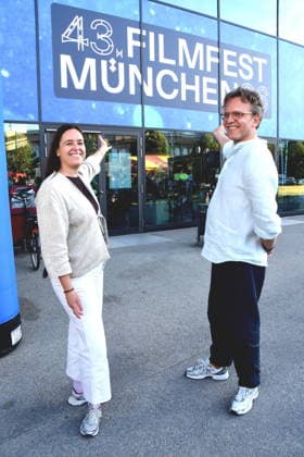 Julia Weigl Kuenstlerische Leiterin Christoph Groener Festivaldirektor Filmfest Muenchen Muenchen 04.07.2026 Hochschule fuer Fernsehen und Film 43 Filmfest Muenchen Muenchen Foerderpreis Neues Deutsches Kino Bernd-Eichinger-Platz Foto Muenchen *** Julia Weigl, Artistic Director; Christoph Groener, Festival Director, Munich Film Festival; Munich, July 4, 2026; University of Television and Film; 43rd Munich Film Festival; Munich; New German Cinema Support Award; Bernd Eichinger Square; Photo: Munich