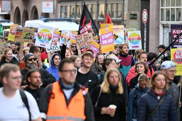 Erfurter AfD Parteitag 2026 ** NUR FÜR REDAKTIONELLE ZWECKE ** EDITORIAL USE ONLY **<p>Erfurt AfD Parteitag 04.07.2026 DGB Demostration Zug durch Erfurt zum Messegelände< p> Marco Schmidt Thüringen Germany Erfurt Copyright: MarcoxSchmidt *** 2026 AfD Party Convention in Erfurt ** FOR EDITORIAL PURPOSES ONLY ** EDITORIAL USE ONLY ** p Erfurt AfD Party Convention 04 07 2026 DGB Demonstration March through Erfurt to the Exhibition Grounds p Marco Schmidt Thuringia Germany Erfurt Copyright MarcoxSchmidt Copyright: MarcoxSchmidt doc86kdzcp6j7c2ne7locg ,EDITORIAL USE ONLY