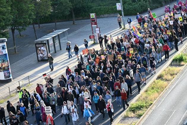 Erfurter AfD Parteitag 2026 ** NUR FÜR REDAKTIONELLE ZWECKE ** EDITORIAL USE ONLY **<p>Erfurt AfD Parteitag 04.07.2026 DGB Demostration Zug durch Erfurt zum Messegelände< p> Marco Schmidt Thüringen Germany Erfurt Copyright: MarcoxSchmidt *** 2026 AfD Party Convention in Erfurt ** FOR EDITORIAL PURPOSES ONLY ** EDITORIAL USE ONLY ** p Erfurt AfD Party Convention 04 07 2026 DGB Demonstration March through Erfurt to the Exhibition Grounds p Marco Schmidt Thuringia Germany Erfurt Copyright MarcoxSchmidt Copyright: MarcoxSchmidt doc86ke30yzcndoudrao5d ,EDITORIAL USE ONLY
