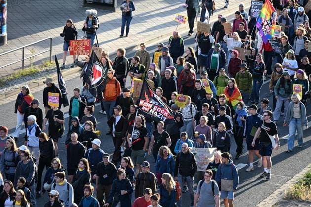 Erfurter AfD Parteitag 2026 ** NUR FÜR REDAKTIONELLE ZWECKE ** EDITORIAL USE ONLY **<p>Erfurt AfD Parteitag 04.07.2026 DGB Demostration Zug durch Erfurt zum Messegelände< p> Marco Schmidt Thüringen Germany Erfurt Copyright: MarcoxSchmidt *** 2026 AfD Party Convention in Erfurt ** FOR EDITORIAL PURPOSES ONLY ** EDITORIAL USE ONLY ** p Erfurt AfD Party Convention 04 07 2026 DGB Demonstration March through Erfurt to the Exhibition Grounds p Marco Schmidt Thuringia Germany Erfurt Copyright MarcoxSchmidt Copyright: MarcoxSchmidt doc86kef3b1u151er0yro5d ,EDITORIAL USE ONLY