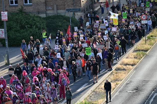 Erfurter AfD Parteitag 2026 ** NUR FÜR REDAKTIONELLE ZWECKE ** EDITORIAL USE ONLY **<p>Erfurt AfD Parteitag 04.07.2026 DGB Demostration Zug durch Erfurt zum Messegelände< p> Marco Schmidt Thüringen Germany Erfurt Copyright: MarcoxSchmidt *** 2026 AfD Party Convention in Erfurt ** FOR EDITORIAL PURPOSES ONLY ** EDITORIAL USE ONLY ** p Erfurt AfD Party Convention 04 07 2026 DGB Demonstration March through Erfurt to the Exhibition Grounds p Marco Schmidt Thuringia Germany Erfurt Copyright MarcoxSchmidt Copyright: MarcoxSchmidt doc86kefzvmmxxtlmboev ,EDITORIAL USE ONLY
