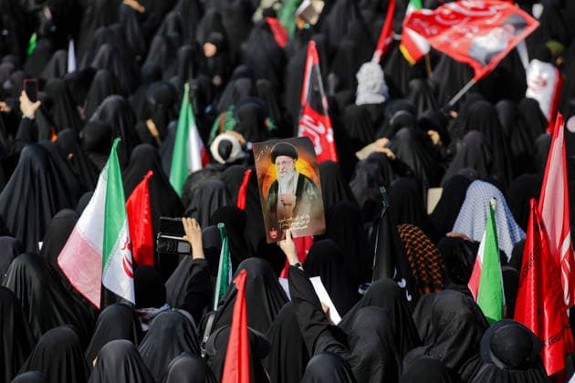 Thousands gather in Tehran for farewell ceremony of former Iranian Supreme Leader Ali Khamenei TEHRAN, IRAN - JULY 4: Thousands of people attend a farewell ceremony for former Iranian Supreme Leader Ali Khamenei at Imam Khomeini Mosalla Mosque in Tehran, Iran, on July 4, 2026. Khamenei was killed in a joint U.S.-Israeli attack on Iran on Feb. 28. The ceremony, which began at 6:00 a.m. local time, drew tens of thousands of participants from across Iran and abroad. Mourners expressed grief as Khamenei s coffin was brought into view during the ceremony, where Iranian flags were also carried. Fatemeh Bahrami Anadolu Tehran Iran. Editorial use only. Please get in touch for any other usage.  Copyright: x2026xAnadoluxFatemehxBahramix