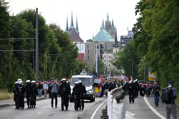 Erfurter AfD Parteitag 2026 ** NUR FÜR REDAKTIONELLE ZWECKE ** EDITORIAL USE ONLY **<p>Erfurt AfD Parteitag 04.07.2026 DGB Demostration Zug durch Erfurt zum Messegelände< p> Marco Schmidt Thüringen Germany Erfurt Copyright: MarcoxSchmidt *** 2026 AfD Party Convention in Erfurt ** FOR EDITORIAL PURPOSES ONLY ** EDITORIAL USE ONLY ** p Erfurt AfD Party Convention 04 07 2026 DGB Demonstration March through Erfurt to the Exhibition Grounds p Marco Schmidt Thuringia Germany Erfurt Copyright MarcoxSchmidt Copyright: MarcoxSchmidt doc86keq71urir7loo5hnj ,EDITORIAL USE ONLY