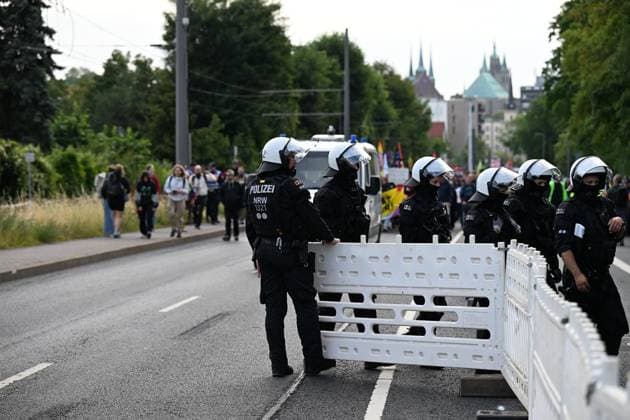 Erfurter AfD Parteitag 2026 ** NUR FÜR REDAKTIONELLE ZWECKE ** EDITORIAL USE ONLY **<p>Erfurt AfD Parteitag 04.07.2026 DGB Demostration Zug durch Erfurt zum Messegelände< p> Marco Schmidt Thüringen Germany Erfurt Copyright: MarcoxSchmidt *** 2026 AfD Party Convention in Erfurt ** FOR EDITORIAL PURPOSES ONLY ** EDITORIAL USE ONLY ** p Erfurt AfD Party Convention 04 07 2026 DGB Demonstration March through Erfurt to the Exhibition Grounds p Marco Schmidt Thuringia Germany Erfurt Copyright MarcoxSchmidt Copyright: MarcoxSchmidt doc86ker2y111i16ukdsw ,EDITORIAL USE ONLY